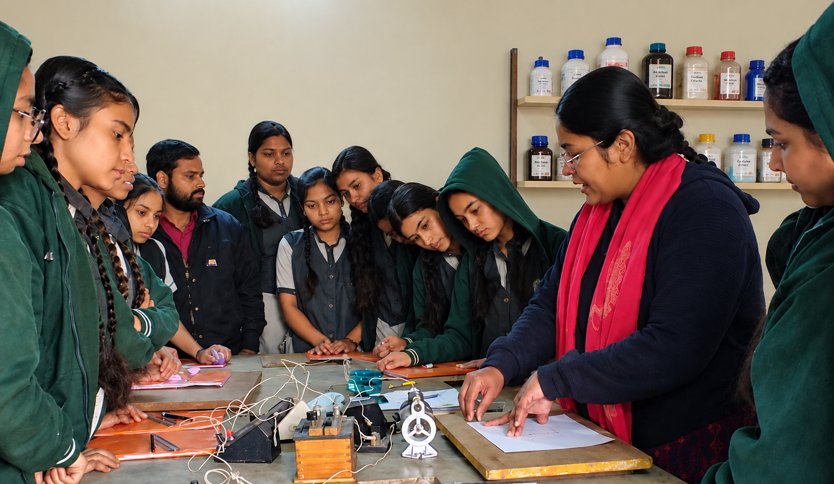 Science laboratory practical learning at Alpha English H.S. School
